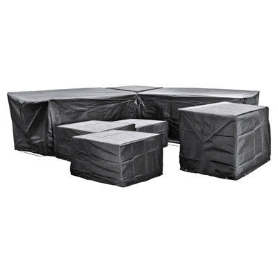 Cozy Bay Ezbreathe Malta 9 Seat Twin Stool Furniture Set Cover In Black from B&Q
