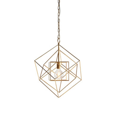 Luminosa Lighting Luminosa Pescara Pendant Ceiling Light Antique Gold Leaf from B&Q