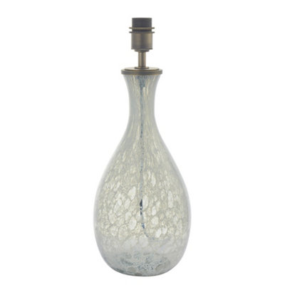 B&Q -  Luminosa Ortisei Table Lamp Artisan Glass & Brushed Bronze Plate
