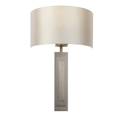 Luminosa Lighting Luminosa Olbia Wall Lamp Brushed Bronze Plate & Mink Satin Fabric from B&Q