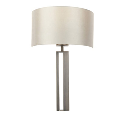 Luminosa Lighting Luminosa Macerata Wall Lamp Brushed Bronze Plate & Mink Satin Fabric from B&Q