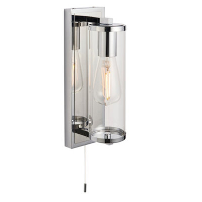 Luminosa Lighting Luminosa Como Bathroom Wall Lamp Chrome Plate & Clear Glass Ip44 from B&Q