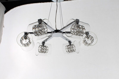 Luminosa Lighting Luminosa Sonja 6 Light Chrome Ceiling Pendant from B&Q