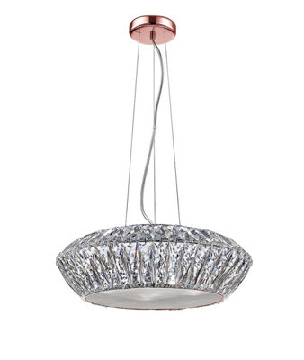 B&Q -  Luminosa Armel 7 Light Led Rose Gold Ceiling Fitting