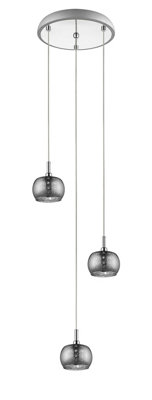 B&Q -  Luminosa Deni 3 Light Chrome Ceiling Pendant Cluster Pendant Ceiling Light