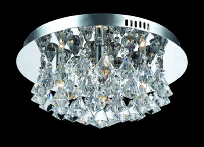 Luminosa Lighting Luminosa Parma 4 Light Chrome Flush Ceiling Fitting from B&Q