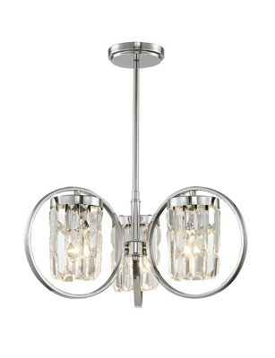 Luminosa Lighting Luminosa Talin 3 Light Semi-Flush Chrome Ceiling Fitting from B&Q