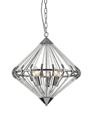 Luminosa Lighting Luminosa Gerda 5 Light Chrome Ceiling Pendant Wire Frame Pendant Ceiling Light from B&Q