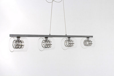 Luminosa Lighting Luminosa Sonja 4 Light Chrome Bar Pendant Ceiling Light from B&Q
