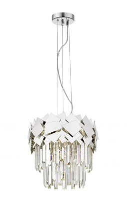Luminosa Lighting Luminosa Celine Crystal Laser Cut 4 Light Ceiling Chrome from B&Q