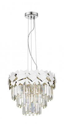 Luminosa Lighting Luminosa Celine Crystal Laser Cut 6 Light Ceiling Chrome from B&Q