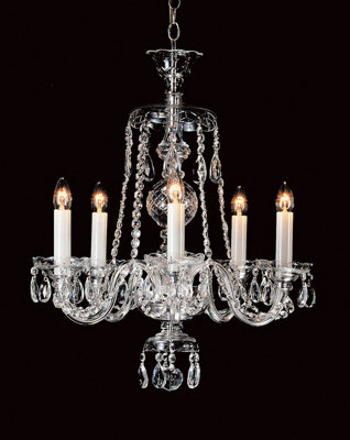 Luminosa Lighting Luminosa 5 Light Georgian Style Preciosa Crystal Multi Arm Chandelier from B&Q