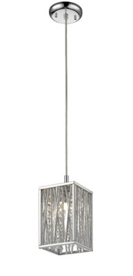 B&Q -  Luminosa Melenki 1 Light Polished Chrome Ceiling Pendant
