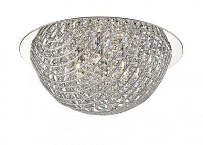 Luminosa Lighting Luminosa Millie 6 Light Flush Chrome Ceiling Fitting from B&Q