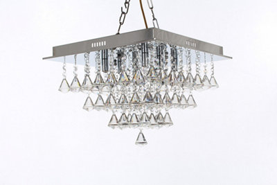 Luminosa Lighting Luminosa Parma 6 Light Square Flush Chrome Ceiling Fitting from B&Q