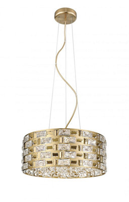 Luminosa Lighting Luminosa Lola 6 Light Crystal Ceiling Gold from B&Q