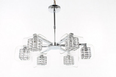 Luminosa Lighting Luminosa Avignon 6 Light Ceiling Semi-Flush Chrome Fitting from B&Q