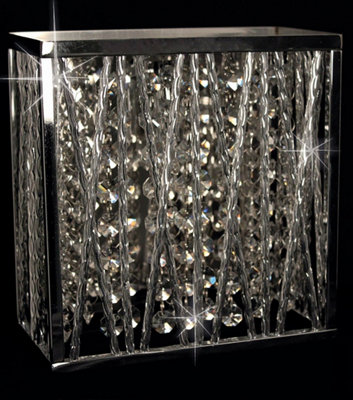 Luminosa Lighting Luminosa Melenki 1 Light Polished Chrome Crystal Wall Light from B&Q