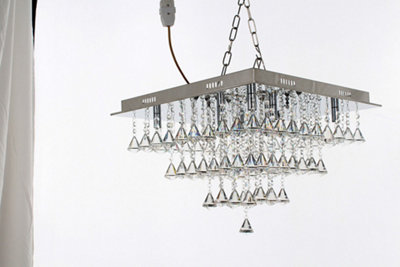 Luminosa Lighting Luminosa Parma 8 Light Square Flush Polished Chrome Square Ceiling Fitting from B&Q