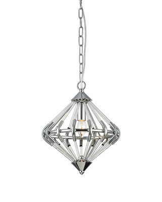 Luminosa Lighting Luminosa Gerda 1 Light Chrome Ceiling Pendant from B&Q