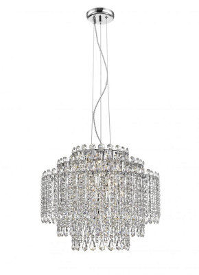 Luminosa Lighting Luminosa Alita Crystal 8 Light Ceiling Chrome from B&Q