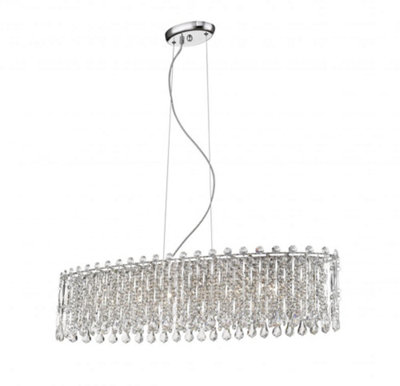 Luminosa Lighting Luminosa Alita Crystal 6 Light Ceiling Bar Chrome from B&Q