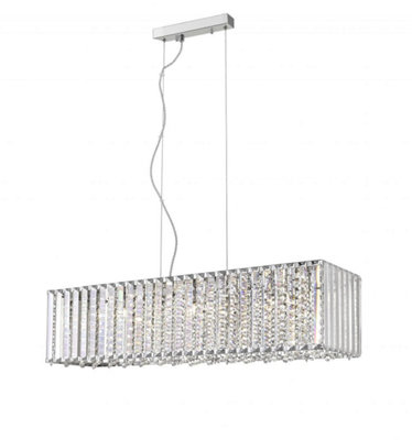 Luminosa Lighting Luminosa Diore 7 Light Crystal Oblong Bar Chrome from B&Q