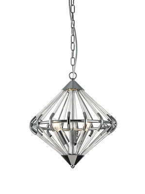 Luminosa Lighting Luminosa Gerda 3 Light Chrome Ceiling Fitting from B&Q