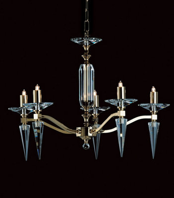 Luminosa Lighting Luminosa Forli Optic Lead Crystal Pans 5 Arm Chandelier from B&Q