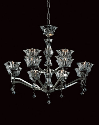 Luminosa Lighting Luminosa Bresica Lead Crystal Nickel 12 Arm Chandelier from B&Q