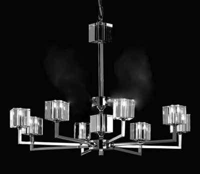 Luminosa Lighting Luminosa Cube Modern Halogen Nickel 8 Arm Chandelier from B&Q