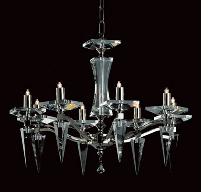 Luminosa Lighting Luminosa Monza Modern Halogen Nickel 8 Arm Chandelier from B&Q