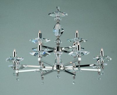 Luminosa Lighting Luminosa Capri Optic Glass 12 Arm Chandelier from B&Q