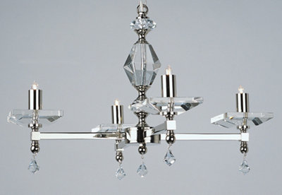 Luminosa Lighting Luminosa Capri Optic Glass Pans 4 Arm Chandelier from B&Q