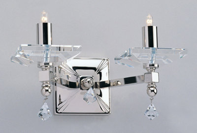 Luminosa Lighting Luminosa Capri Optic Crystal Nickel Candle Wall Lamp from B&Q