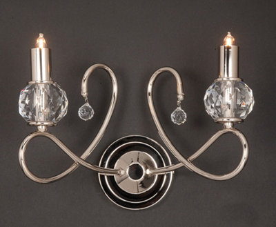 Luminosa Lighting Luminosa Novara Optic Crystal Gold Candle Wall Lamp from B&Q