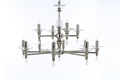 Luminosa Lighting Luminosa San Marino 12 Light Nickel 12 Arm Chandelier from B&Q