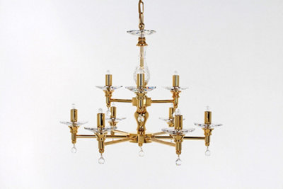 Luminosa Lighting Luminosa San Marino Gold 9 Arm Chandelier from B&Q