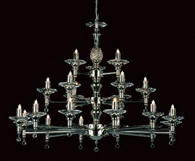 Luminosa Lighting Luminosa San Marino Nickel 21 Arm Chandelier from B&Q