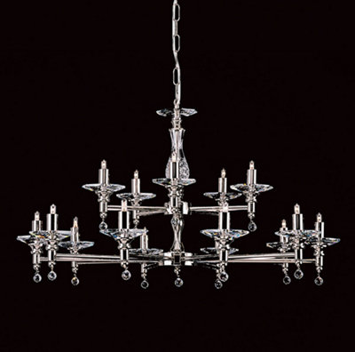 Luminosa Lighting Luminosa San Marino Nickel 15 Arm Chandelier from B&Q
