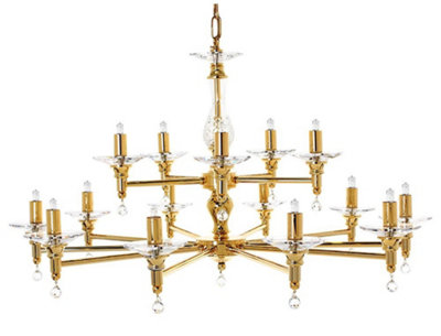 Luminosa Lighting Luminosa San Marino Gold 15 Arm Chandelier from B&Q