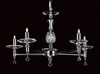 Luminosa Lighting Luminosa San Marino Nickel 5 Arm Chandelier from B&Q
