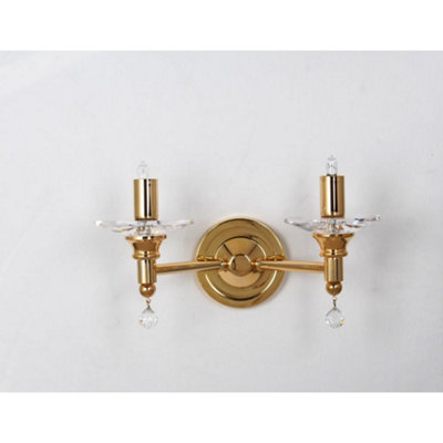 Luminosa Lighting Luminosa San Marino Gold Candle Wall Lamp from B&Q