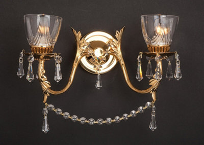 Luminosa Lighting Luminosa Livorno Twin Strass Wall Light from B&Q