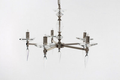 Luminosa Lighting Luminosa Sorrento Optic Glass 5 Light Nickel 5 Arm Chandelier from B&Q