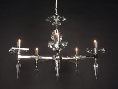 Luminosa Lighting Luminosa Sorrento Optic Glass/spear 5 Arm Chandelier from B&Q