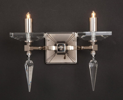 Luminosa Lighting Luminosa Sorrento Optic Glass/spear 2 Arm Chandelier from B&Q