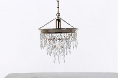 Luminosa Lighting Luminosa Brunswick 3 Tier Strass Nickel Pendant Ceiling Light from B&Q