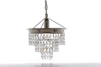 Luminosa Lighting Luminosa Brunswick 3 Tier Strass Nickel Pendant Ceiling Light from B&Q
