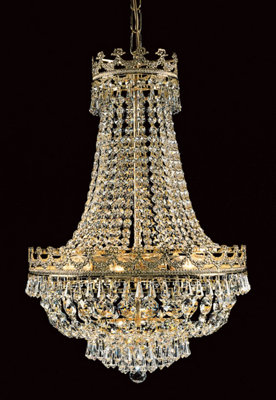 Luminosa Lighting Luminosa Frankfurt Empire Strass Gold from B&Q
